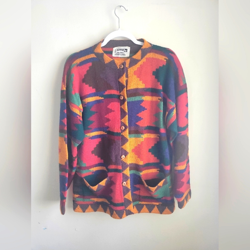 100% Alpaca wool made in Bolivia cardigan